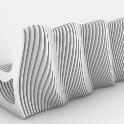 GUBROT Vedere din spate - Banca parametrica BC-009 - alba - Banci canapele decorative din riflaje