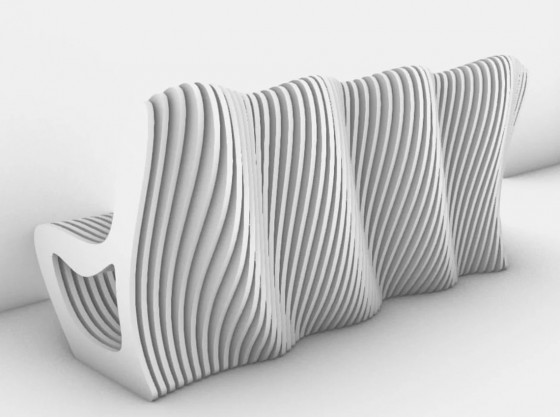 GUBROT Vedere din spate - Banca parametrica BC-009 - alba - Banci canapele decorative din riflaje