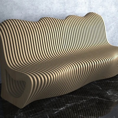 GUBROT Detalii - Banca parametrica BC-009 - Banci, canapele decorative din riflaje de lemn GUBROT