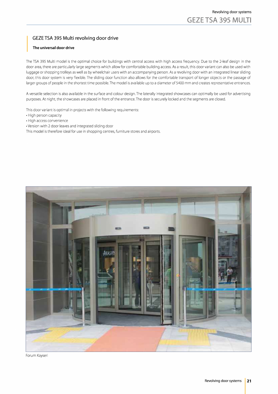 Pagina 1-Sistem de usa rotativa automata cu doua canaturi GEZE TSA 395 Multi Fisa tehnica Engleza...