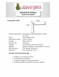 Profile tip coltar treapta aluminiu cu banda antiderapanta de cauciuc - Cod 42010