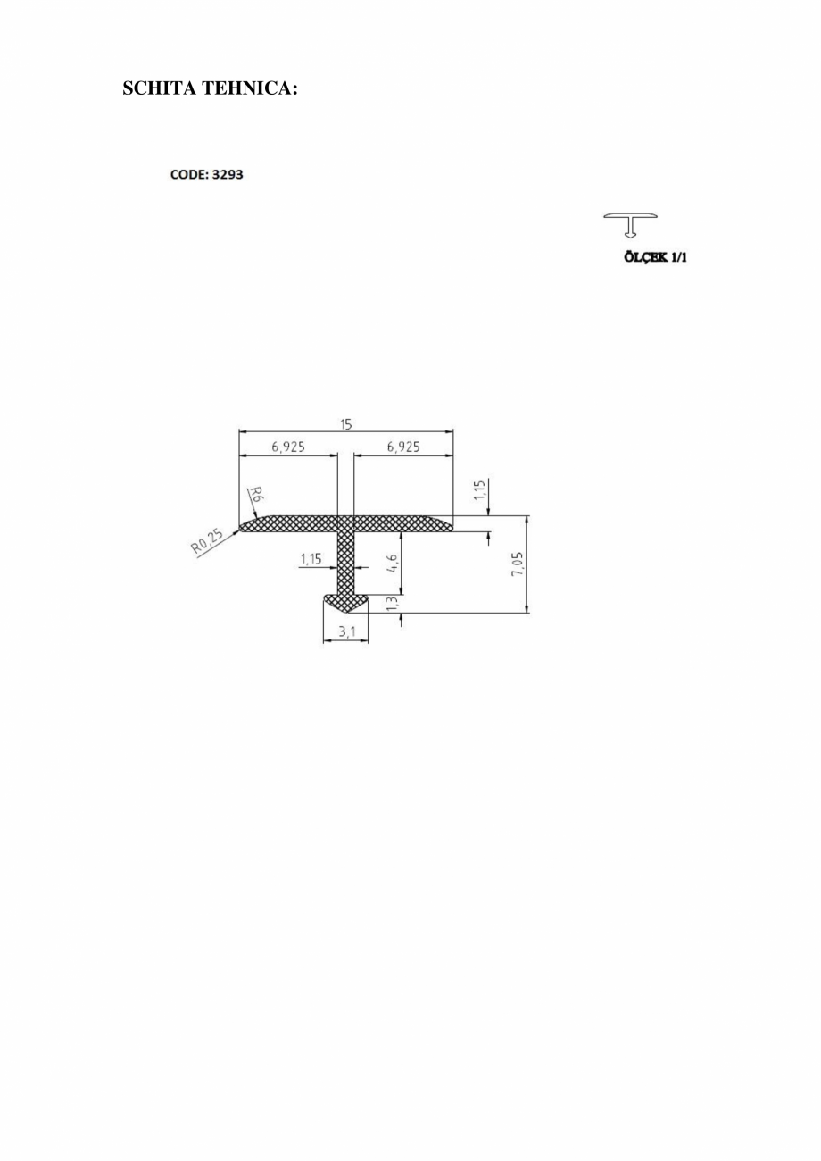 Pagina 2-Profile din aluminiu tip T - Cod 42134 Ersin Aluminyum 3293 Specificații tehnice Romana 