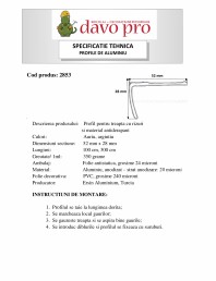 Profile pentru treapta cu banda antiderapanta din aluminiu - Cod 42167