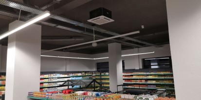Interior supermarket - alimente sonorizare ambientala supermarket (200-300 m²) Sisteme sonorizare si digital signage
