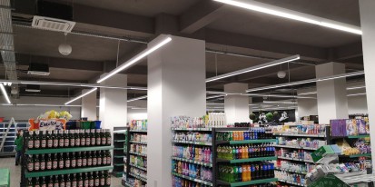 Interior supermarket - sucuri sonorizare ambientala supermarket (200-300 m²) Sisteme sonorizare si digital signage