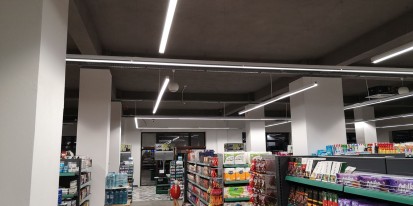 Interior supermarket sonorizare ambientala supermarket (200-300 m²) Sisteme sonorizare si digital signage