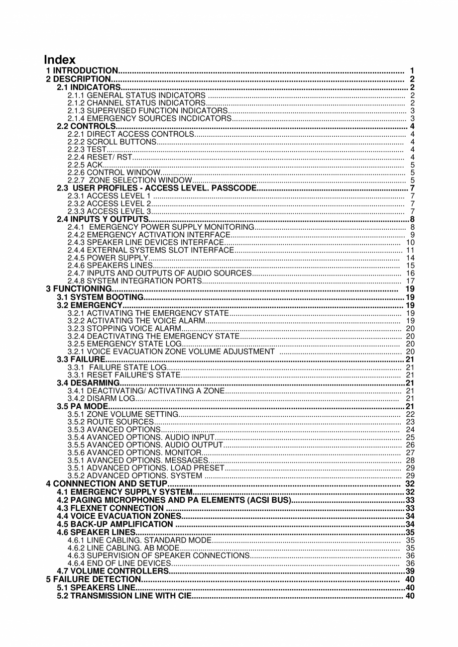 Pagina 3-Manualul  utilizatorului - Unitate centrala sistem de evacuare si adresare publica compact - NEO LDA...