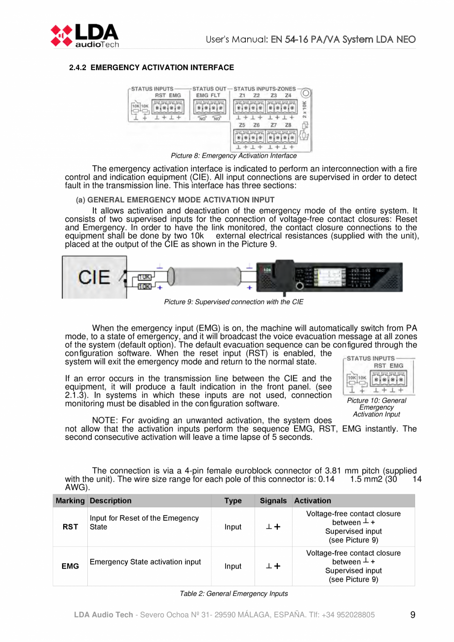 Pagina 13-Manualul  utilizatorului - Unitate centrala sistem de evacuare si adresare publica compact - NEO LDA...