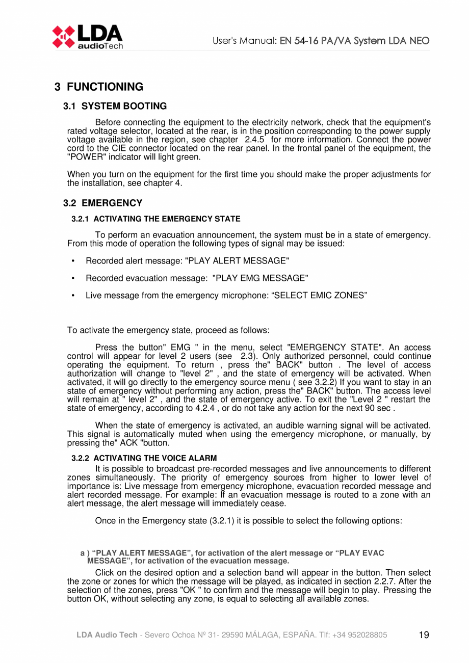 Pagina 23-Manualul  utilizatorului - Unitate centrala sistem de evacuare si adresare publica compact - NEO LDA...