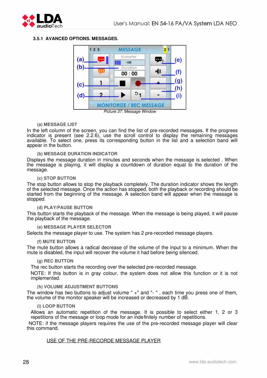 Pagina 32-Manualul  utilizatorului - Unitate centrala sistem de evacuare si adresare publica compact - NEO LDA...