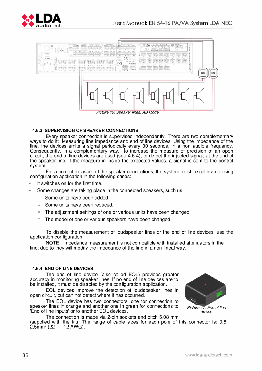Pagina 40-Manualul  utilizatorului - Unitate centrala sistem de evacuare si adresare publica compact - NEO LDA...