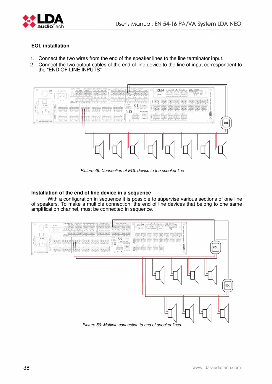 Pagina 42-Manualul  utilizatorului - Unitate centrala sistem de evacuare si adresare publica compact - NEO LDA...