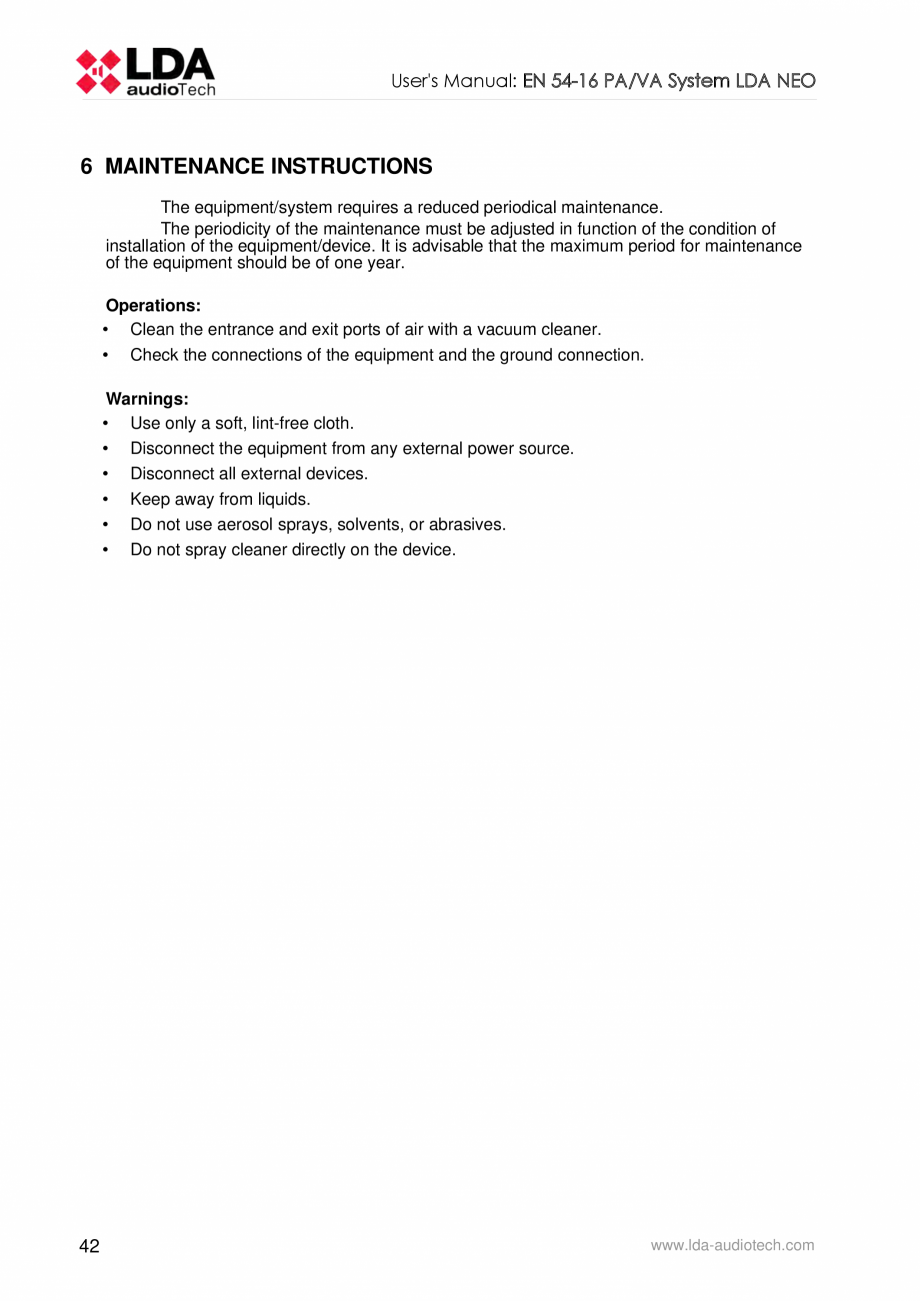 Pagina 46-Manualul  utilizatorului - Unitate centrala sistem de evacuare si adresare publica compact - NEO LDA...