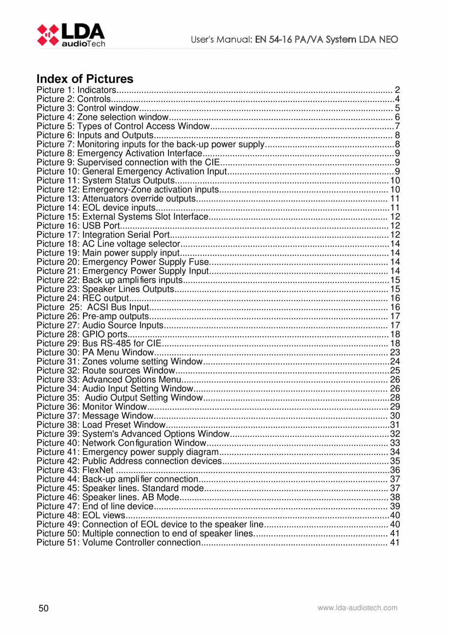 Pagina 54-Manualul  utilizatorului - Unitate centrala sistem de evacuare si adresare publica compact - NEO LDA...