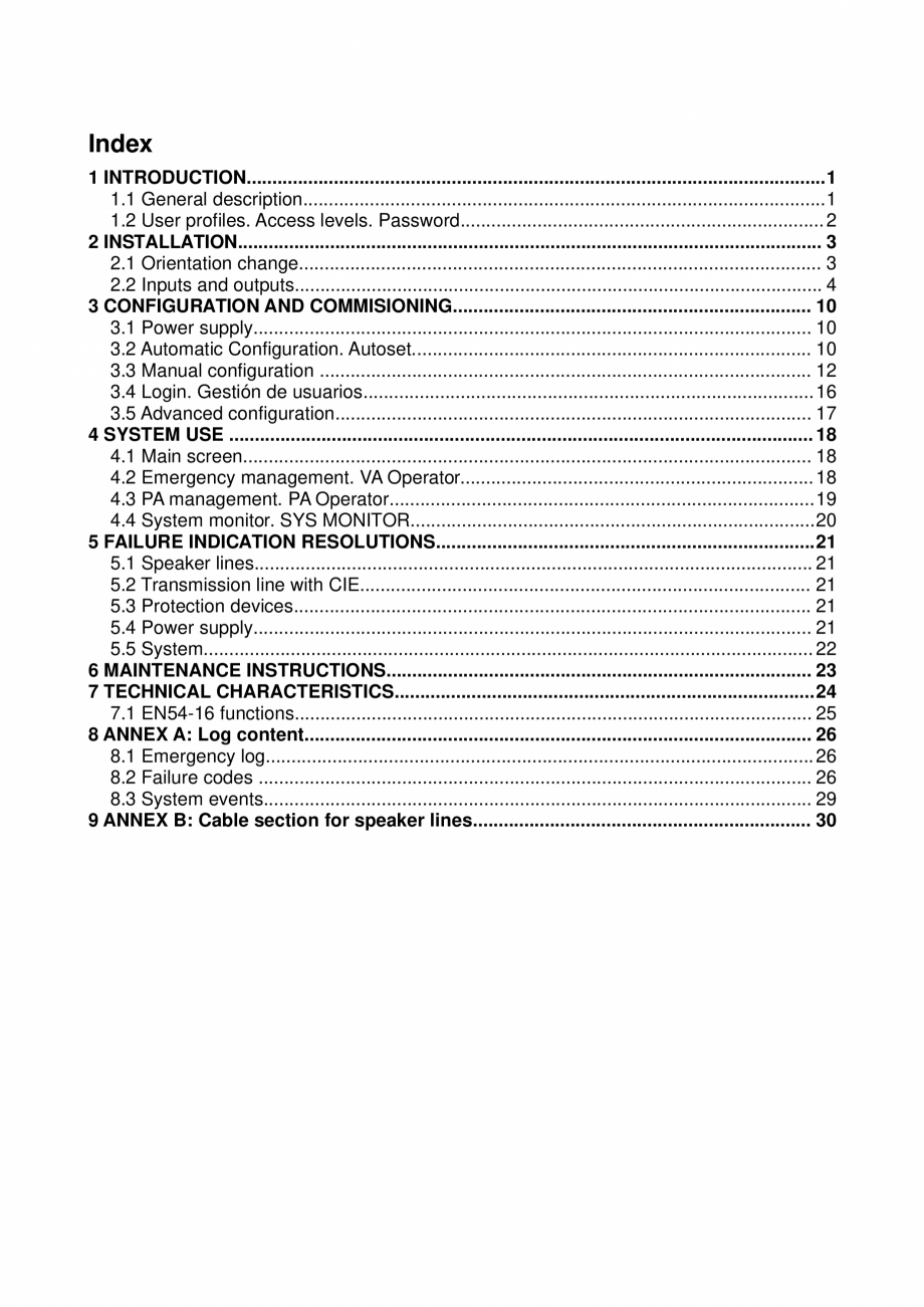 Pagina 3 - Manualul utilizatorului - Unitate centrala sistem de evacuare si adresare publica compact...