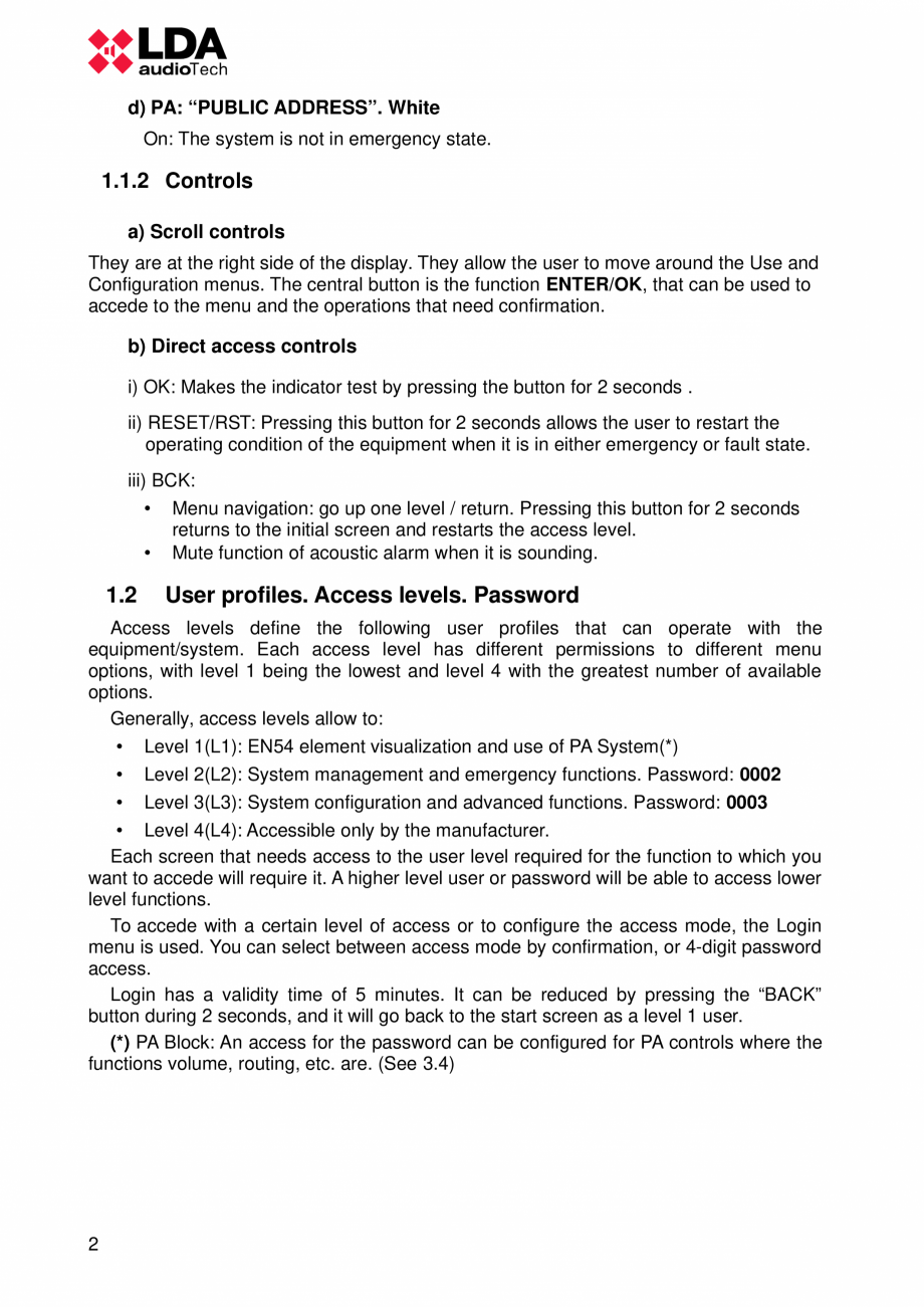 Pagina 6 - Manualul utilizatorului - Unitate centrala sistem de evacuare si adresare publica compact...
