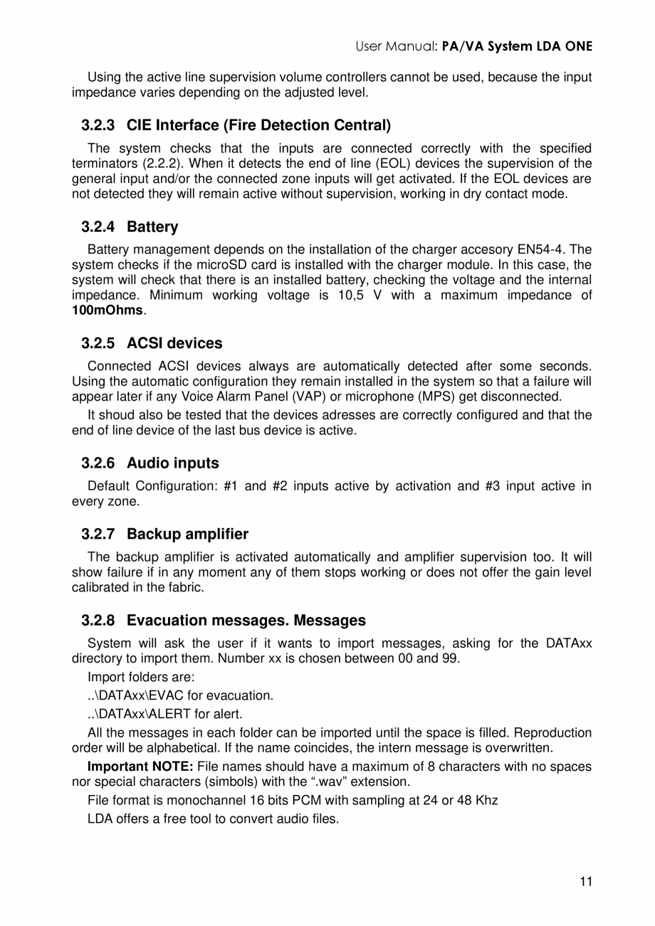 Pagina 15-Manualul utilizatorului - Unitate centrala sistem de evacuare si adresare publica compact EN54-16...