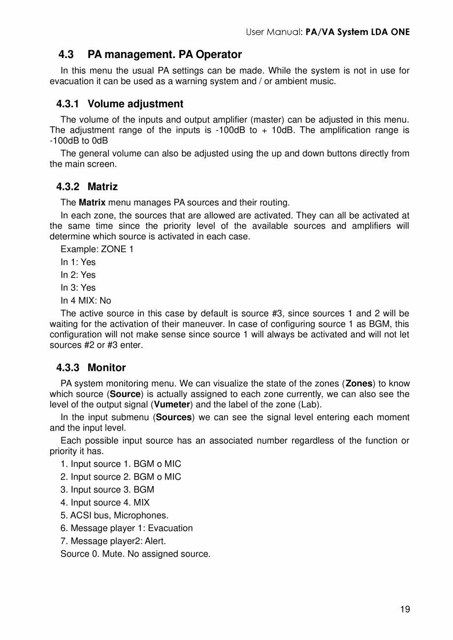Pagina 23 - Manualul utilizatorului - Unitate centrala sistem de evacuare si adresare publica...