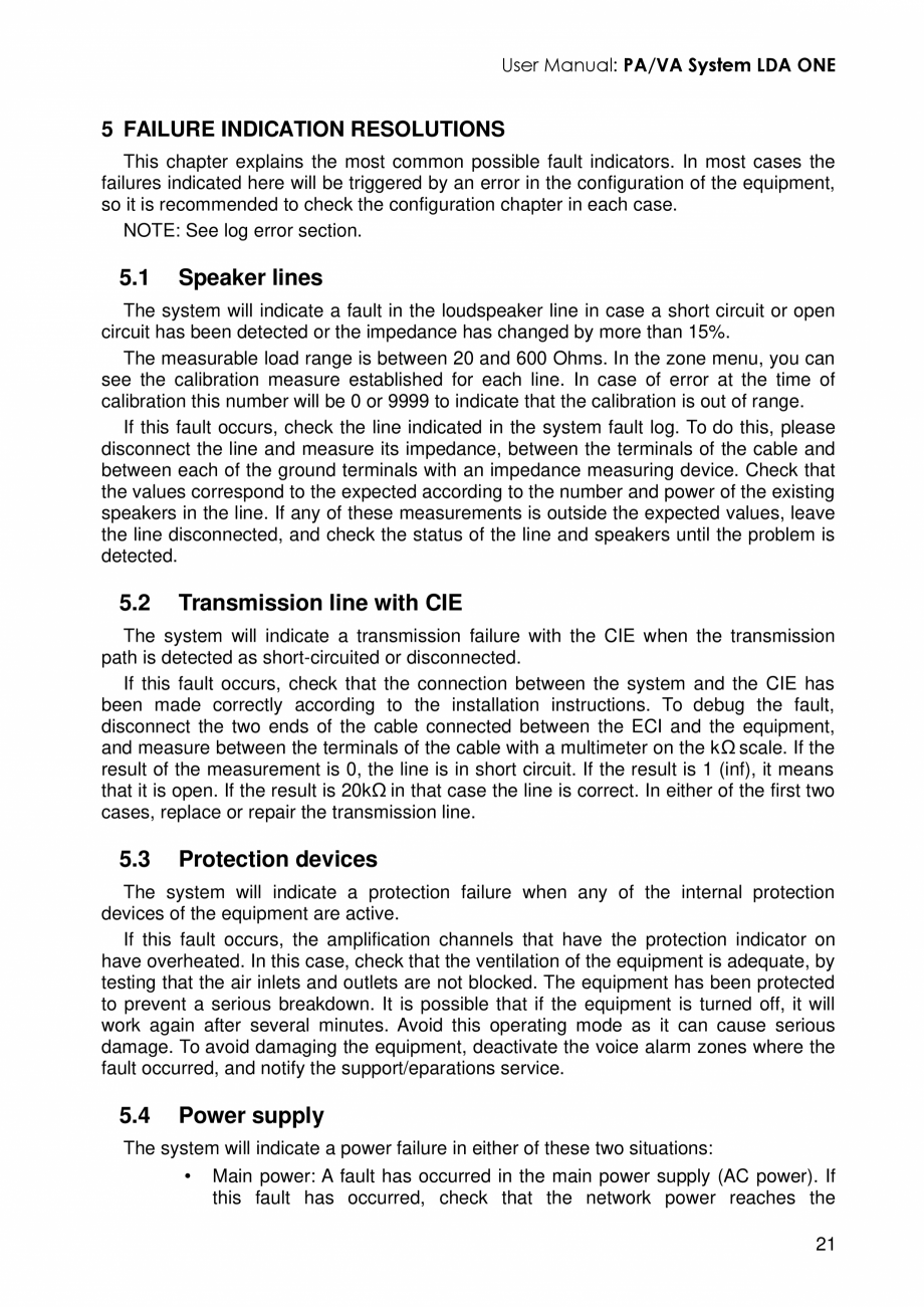 Pagina 25 - Manualul utilizatorului - Unitate centrala sistem de evacuare si adresare publica...
