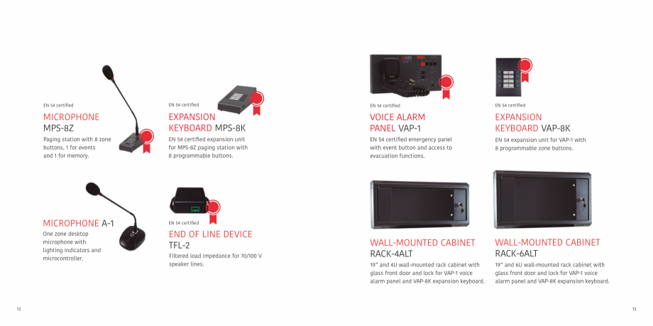 Pagina 7-Sistem de evacuare si adresare publica compact EN54-16 - LDA ONE LDA Audio Tech ONE-500 Catalog,...
