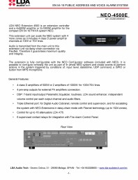 Modul extensie cu amplificator 4x500W pentru sistem PA/VA - fisa tehnica