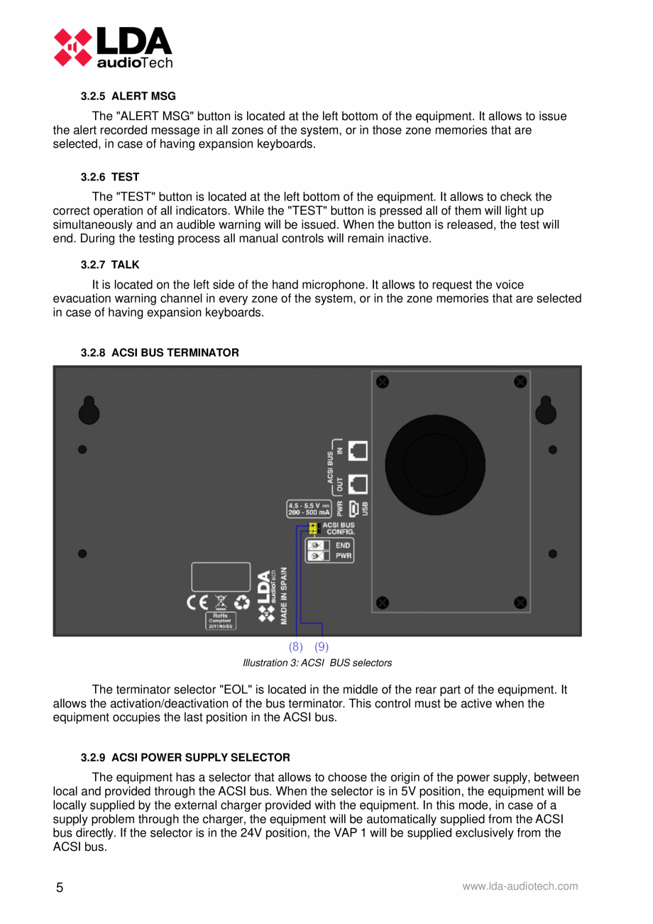 Pagina 10-Manualul utilizatorului - Panou control alarmare vocala pentru sistemele PA/VA NEO si ONE - MPS-8K...