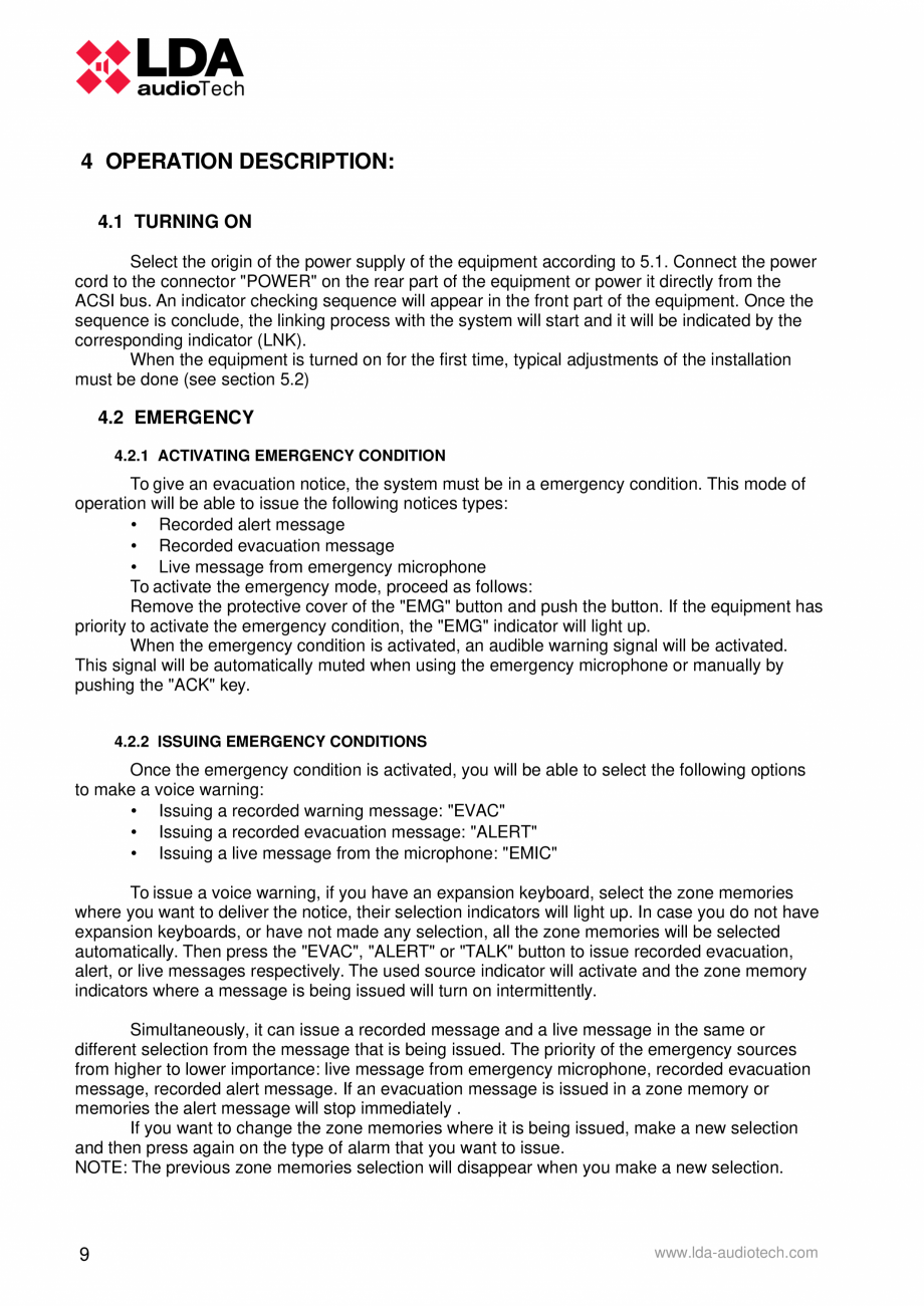 Pagina 14-Manualul utilizatorului - Panou control alarmare vocala pentru sistemele PA/VA NEO si ONE - MPS-8K...