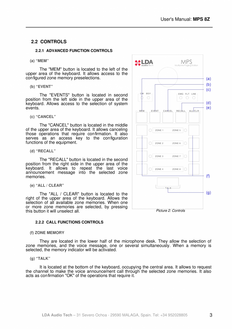 Pagina 7-Manualul utilizatorului - Statie de paging multi-zone pentru sistemele PA/VA NEO si ONE LDA Audio...