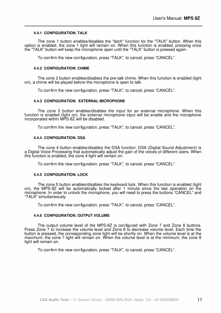 Pagina 15-Manualul utilizatorului - Statie de paging multi-zone pentru sistemele PA/VA NEO si ONE LDA Audio...