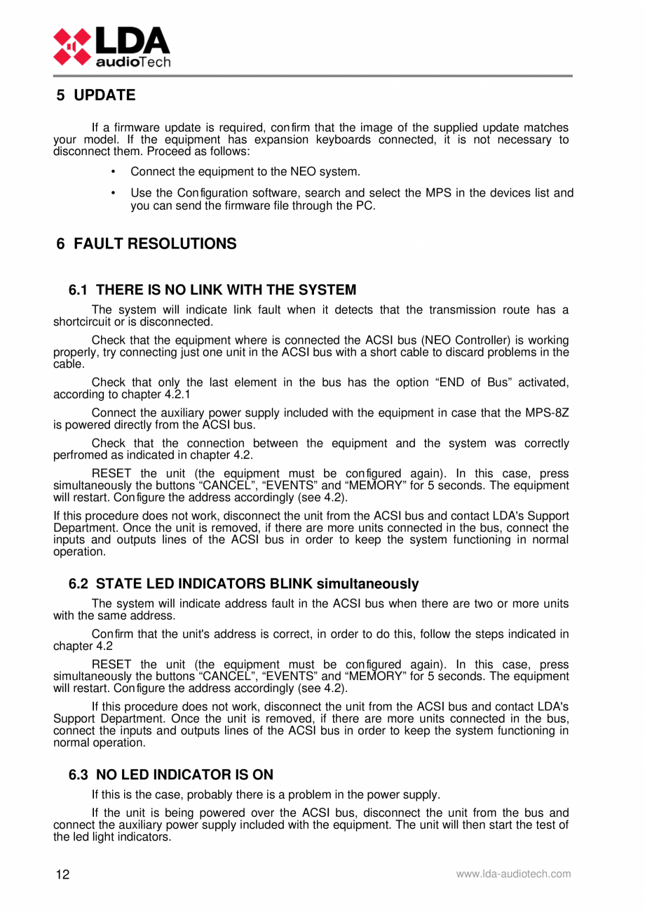 Pagina 16-Manualul utilizatorului - Statie de paging multi-zone pentru sistemele PA/VA NEO si ONE LDA Audio...