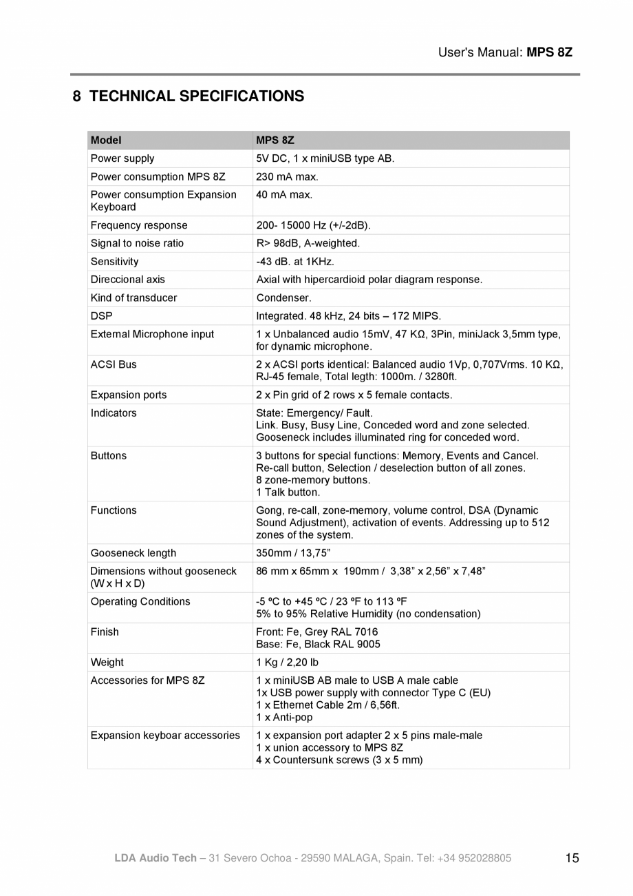 Pagina 19-Manualul utilizatorului - Statie de paging multi-zone pentru sistemele PA/VA NEO si ONE LDA Audio...