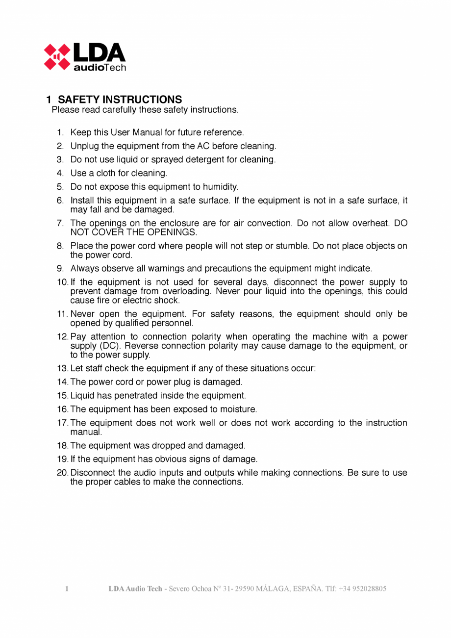 Pagina 4-Manualul utilizatorului - Panou de control de perete pentru sistemul PA/VA NEO LDA Audio Tech Tech...