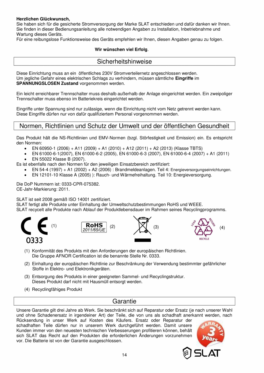 Pagina 14-Manualul utilizatorului - Incarcator baterie sursa de alimentare de rezerva 960W pentru sistem PA/VA...