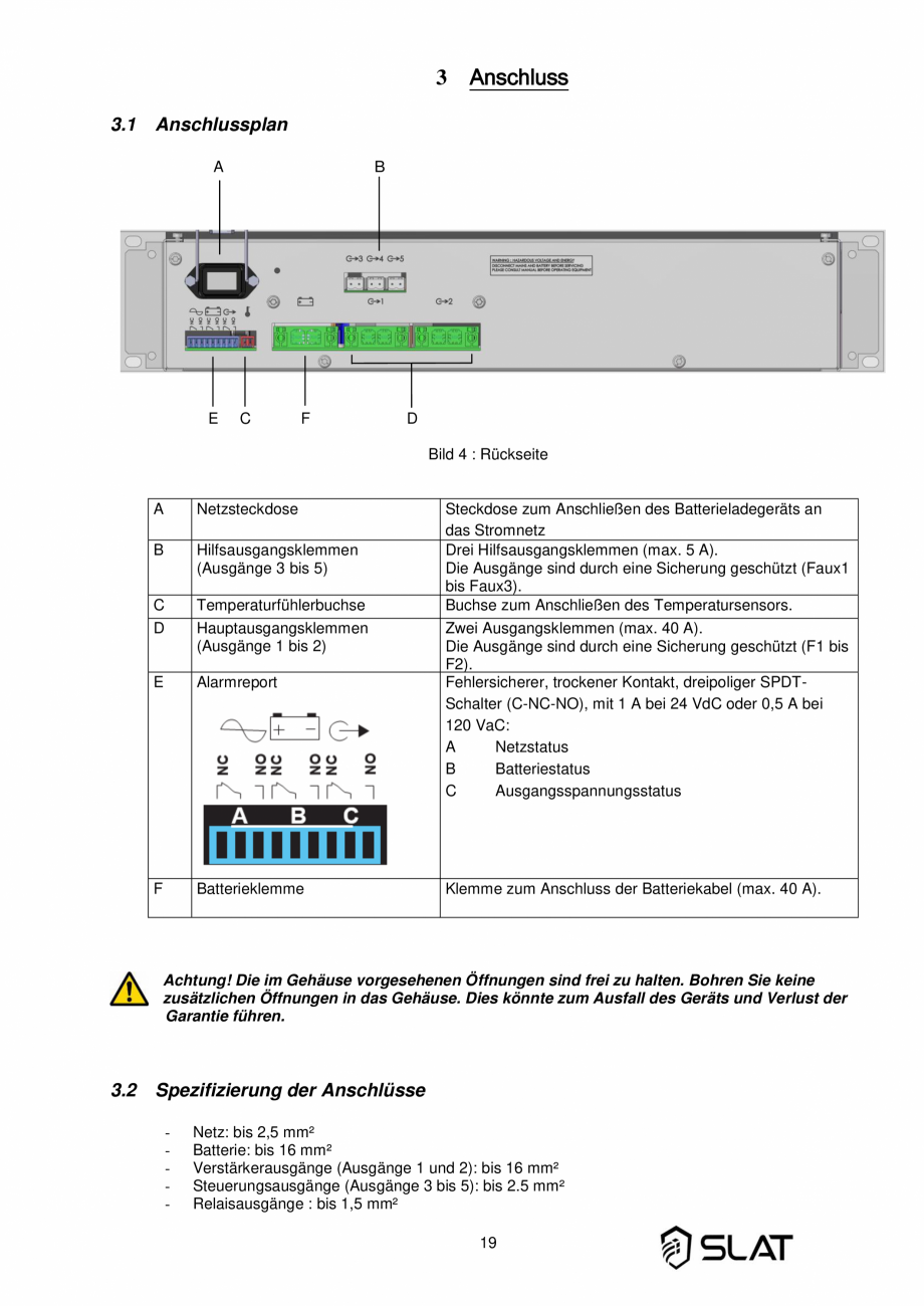 Pagina 19-Manualul utilizatorului - Incarcator baterie sursa de alimentare de rezerva 960W pentru sistem PA/VA...