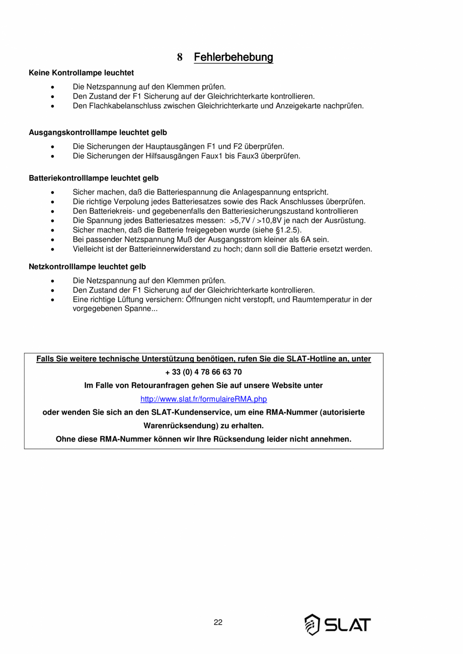 Pagina 22-Manualul utilizatorului - Incarcator baterie sursa de alimentare de rezerva 960W pentru sistem PA/VA...