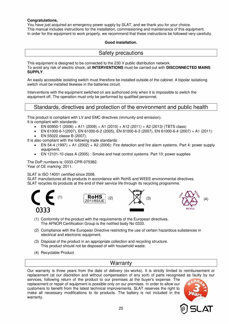 Pagina 25-Manualul utilizatorului - Incarcator baterie sursa de alimentare de rezerva 960W pentru sistem PA/VA...