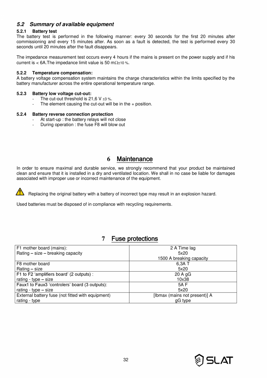 Pagina 32-Manualul utilizatorului - Incarcator baterie sursa de alimentare de rezerva 960W pentru sistem PA/VA...