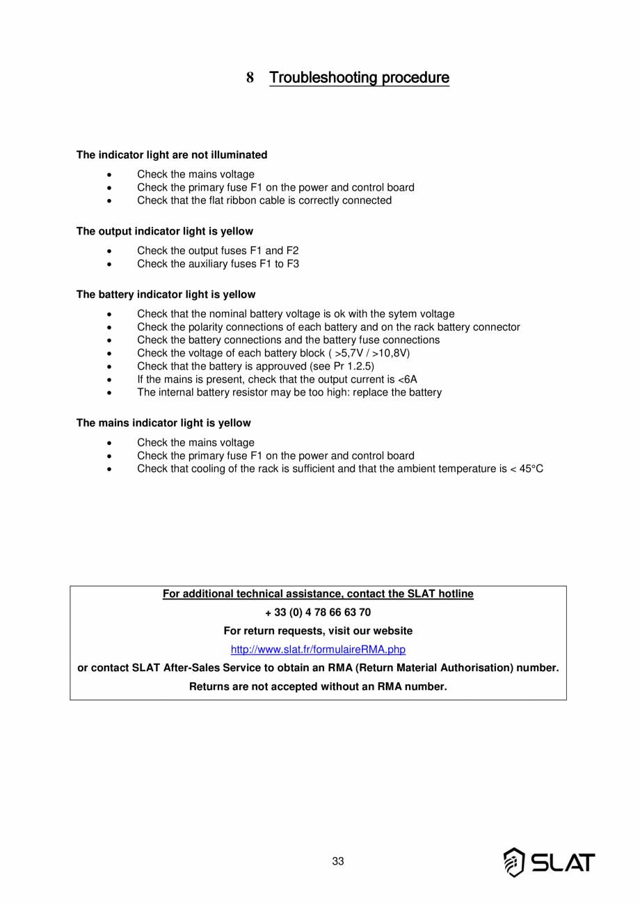 Pagina 33-Manualul utilizatorului - Incarcator baterie sursa de alimentare de rezerva 960W pentru sistem PA/VA...