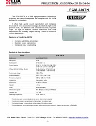 Proiector de sunet bidirectional EN54-24 - fisa tehnica