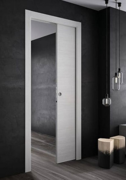 Usa culisanta - glisanta in perete - alba Usi de interior culisante in perete si pe