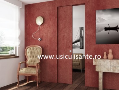 Detalii usi culisante-glisante in perete fara toc essential by Scrigno Eclisse Usi de interior culisante in
