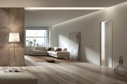 Detaliu usi de interior filomuro, gama Essential Usi de interior filomuro
