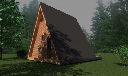 Casa lemn tip A-Frame Casa pe structura de lemn tip A-Frame - proiect 3