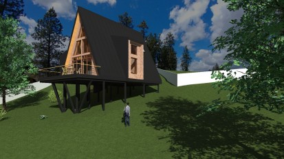 Casa lemn tip A-Frame Casa pe structura de lemn tip A-Frame - proiect 5