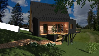 Casa lemn tip A-Frame Casa pe structura de lemn tip A-Frame - proiect 5