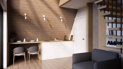 Concept AMBIOSIS Vibe Vibe Concept casa tip A-Frame - randari interior