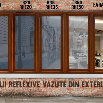 MASTERFOL Folii reflexive vazute din exterior - Folii cu protectie solara pentru birouri, vitrine MASTERFOL