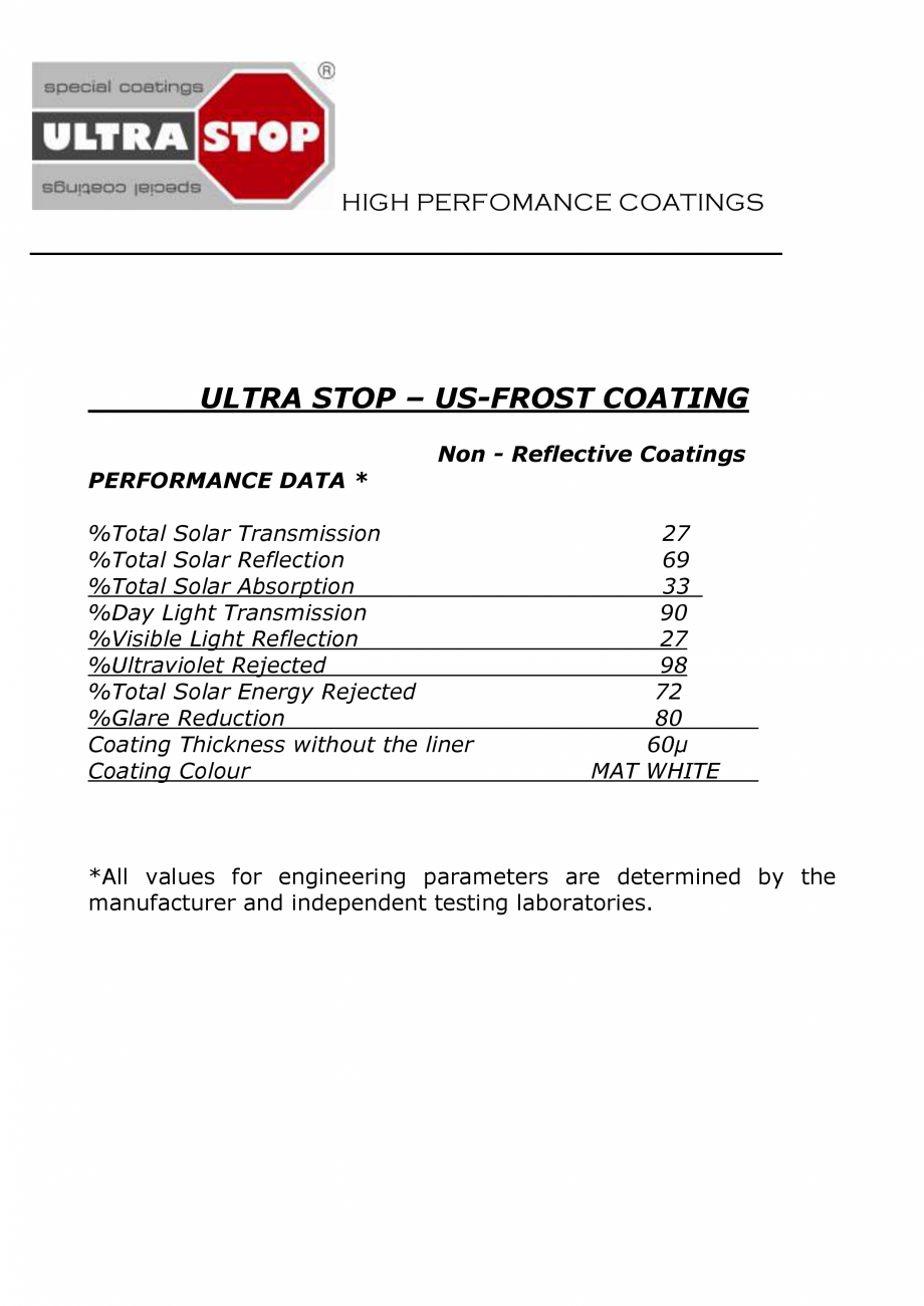 Pagina 1-Vopsea protectie solara pentru acoperis de policarbonat MASTERFOL Ultra Stop Fisa tehnica Engleza...