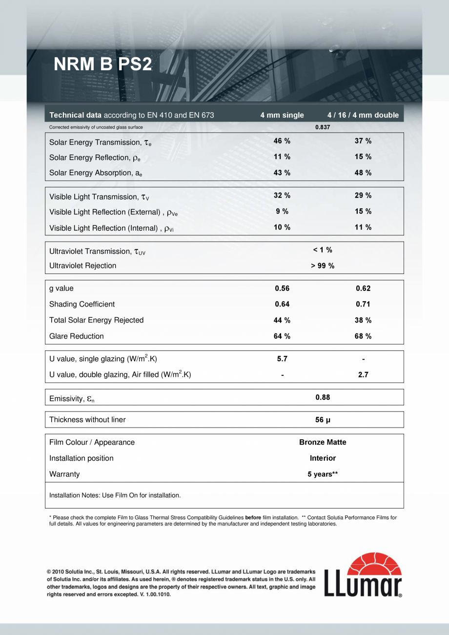 Pagina 1-Date tehnice  - Folii decorative sablate pentru geamuri - NRM B PS2 MASTERFOL MASTERFOL Fisa tehnica...
