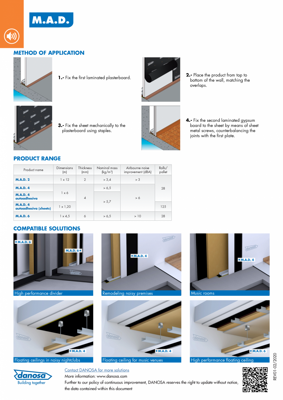 Pagina 2-Membrana acustica Danosa pentru absorbtia frecventelor joase DANOSA Catalog, brosura Engleza ...